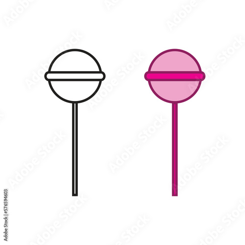 lollipop candy logo icon illustration colorful and outline