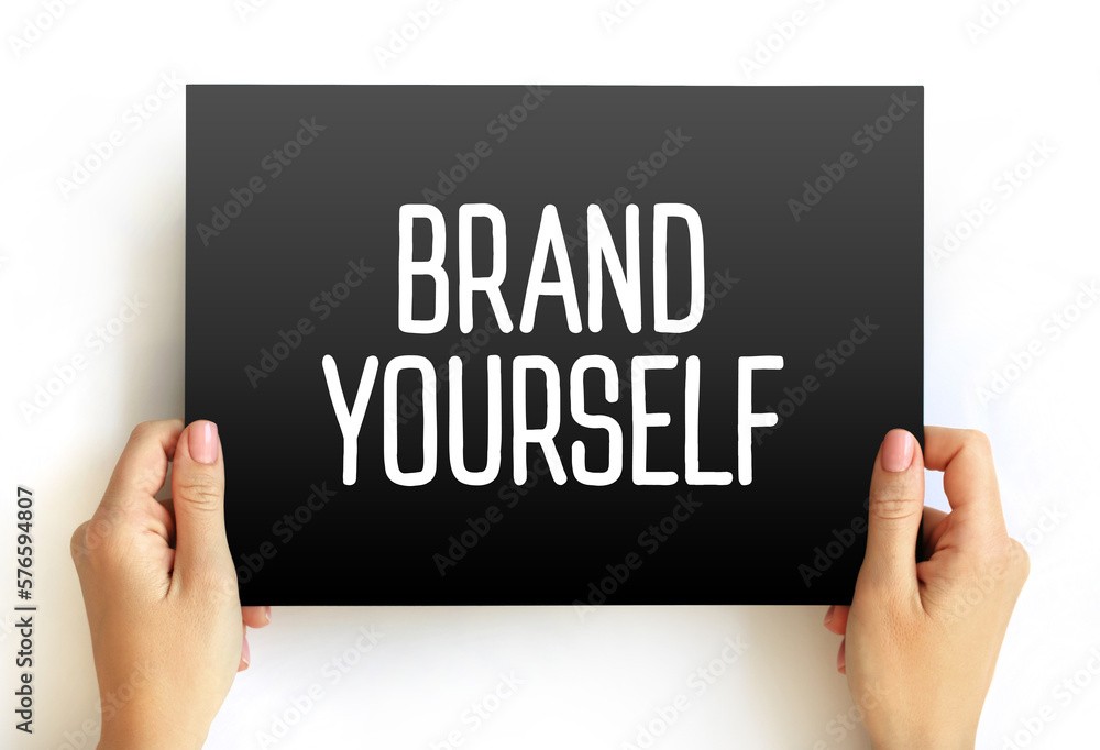 Brand Yourself text on card, concept background Brand Yourself text on card, concept background