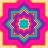 psychedelic groovy geometric background in hippie style
