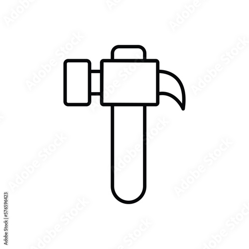 Hammer icon illustration. icon related to tool. outline icon style. Simple vector design editable