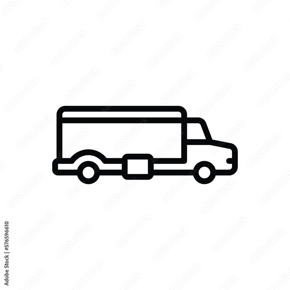 Black line icon for truck