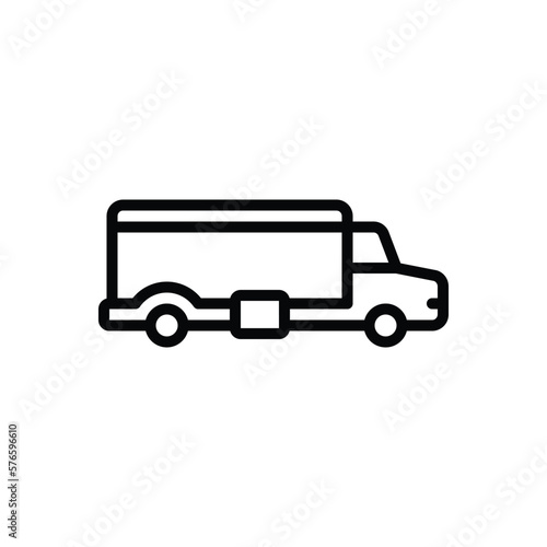 Black line icon for truck