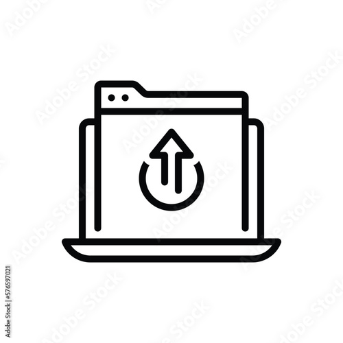 Black line icon for output