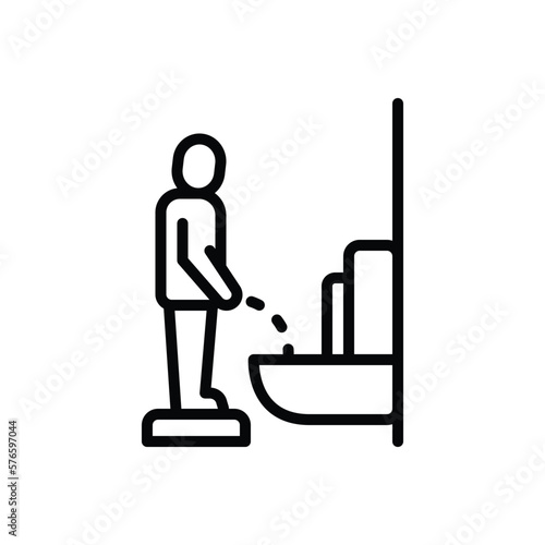 Black line icon for peeing