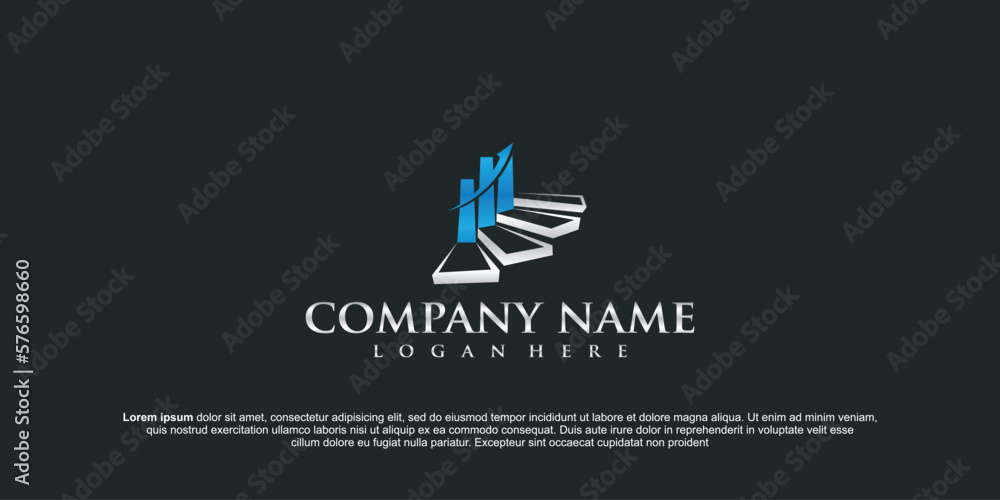 Simple Stairs logo vector modern graphic, Stairway logo symbol icon Simple Stairs logo vector modern graphic, Stairway logo symbol icon