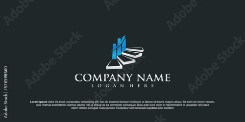 Simple Stairs logo vector modern graphic, Stairway logo symbol icon