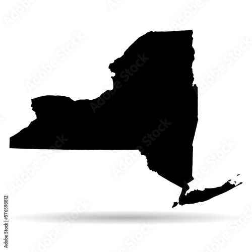 New york map shape shadow, united states of america. Flat concept icon symbol vector illustration
