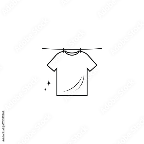 Clothes drying in a rope icon isolated vector graphics