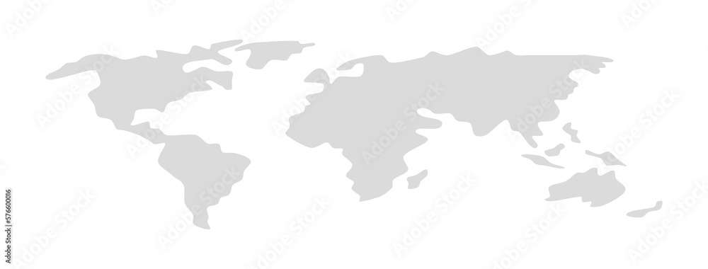 World map vector illustration on a white background. Flat design. EPS 10