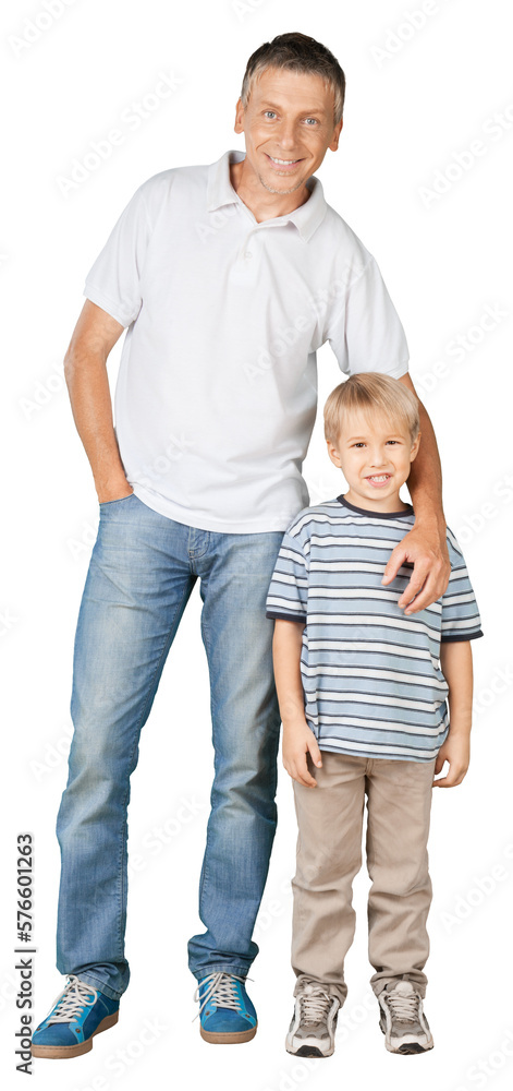 Father and Son Smiling Father and Son Smiling
