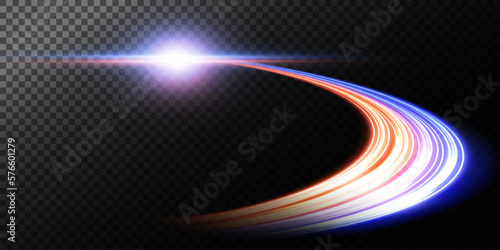 Fototapeta Naklejka Na Ścianę i Meble -  Abstract beautiful light background. Magic sparks on a dark background. Mystical speed stripes, glitter effect. Shine of cosmic rays. Neon lines of speed and fast wind. Glow effect, powerful energy.