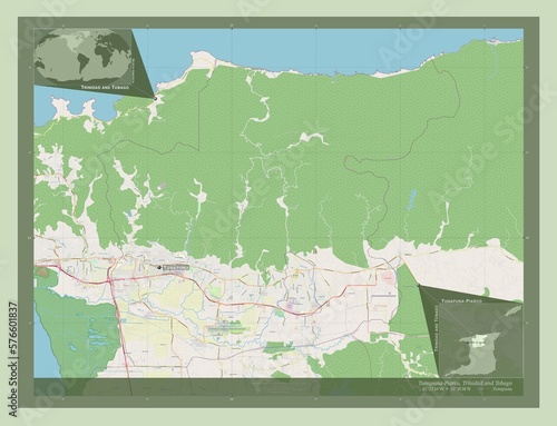 Tunapuna-Piarco, Trinidad and Tobago. OSM. Labelled points of cities photo