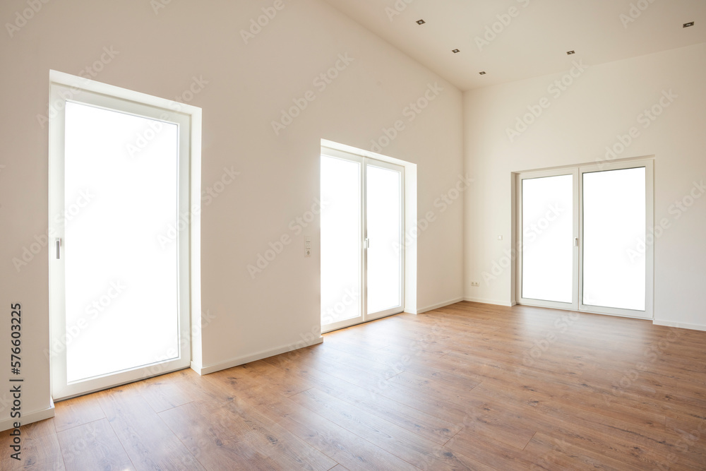 empty room with open window for view to nature empty room with open window for view to nature