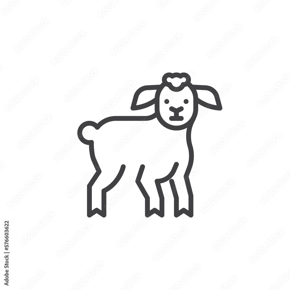 Lamb animal line icon Lamb animal line icon