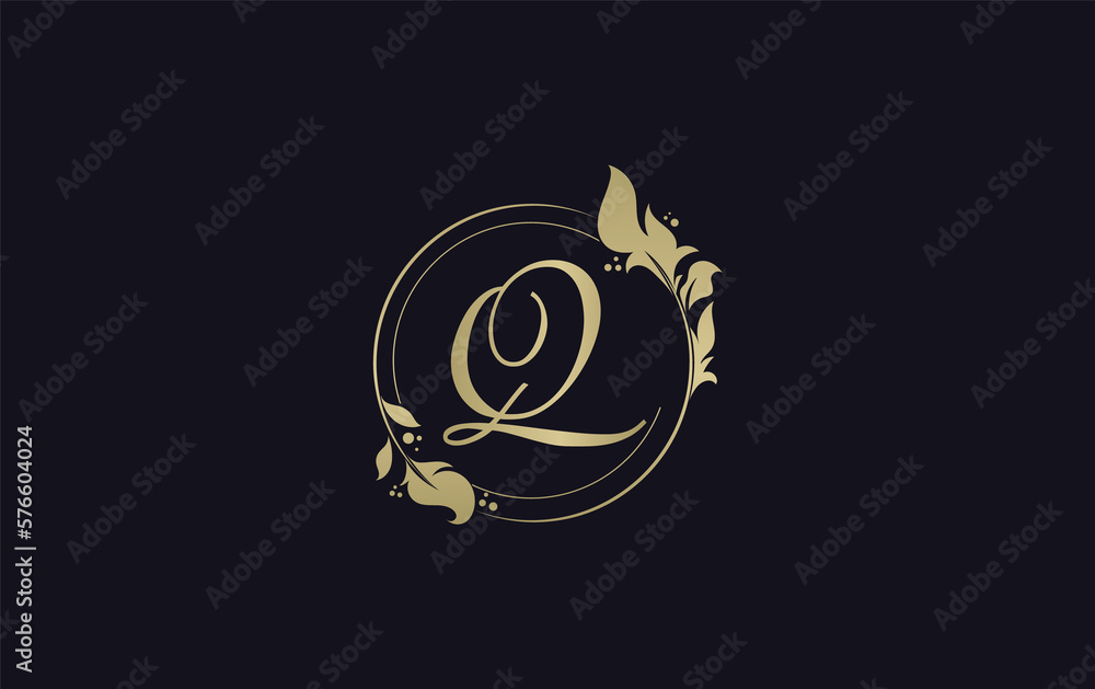 Golden leaf and circle logo design. Golden beauty logo and business symbol design Golden leaf and circle logo design. Golden beauty logo and business symbol design