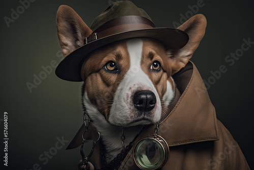 Detective dog, generative ai
