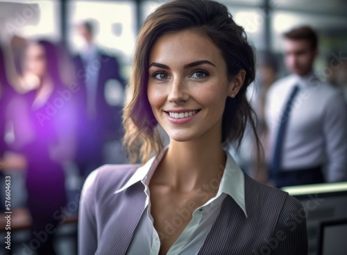 Businesswoman smiling, business woman