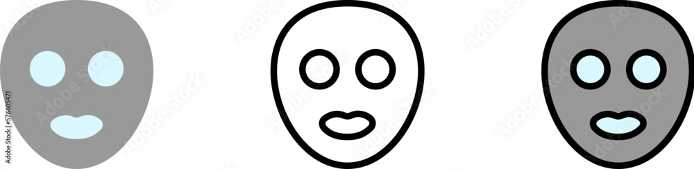 Face mask woman vector icon in different styles. Line, color, filled outline Face mask woman vector icon in different styles. Line, color, filled outline