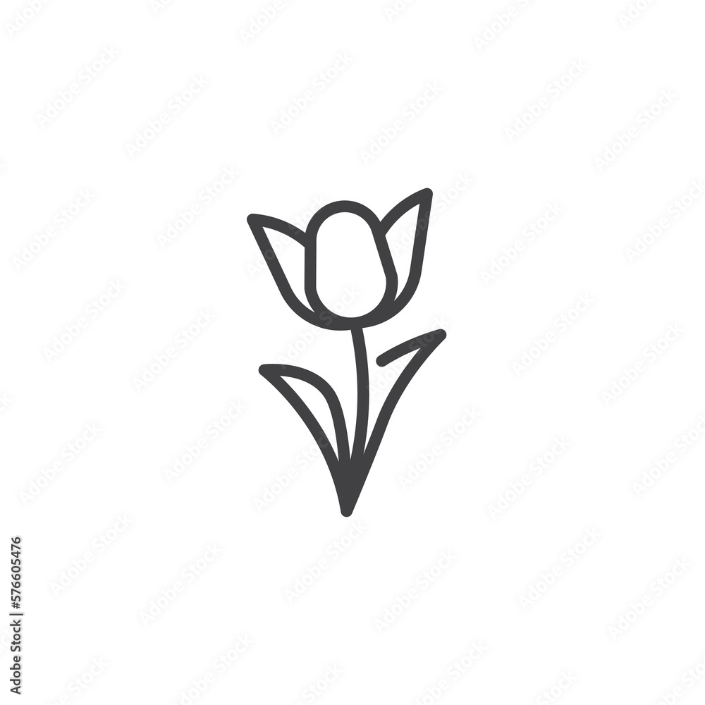 Tulip flower line icon