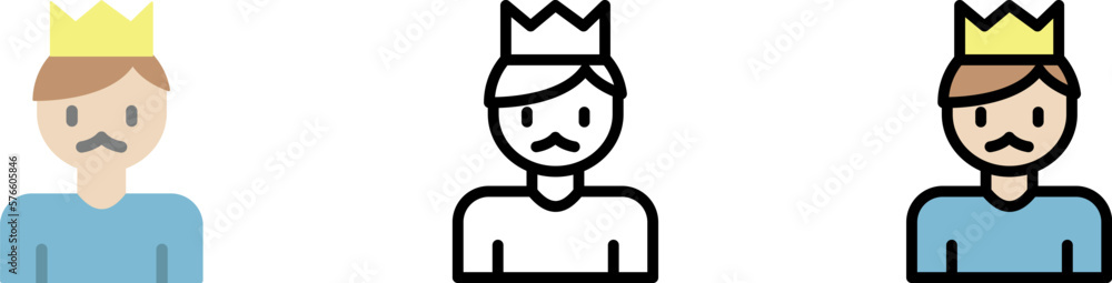 Dad, father vector icon in different styles. Line, color, filled outline Dad, father vector icon in different styles. Line, color, filled outline