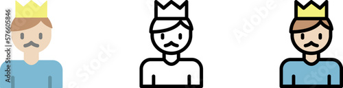 Dad, father vector icon in different styles. Line, color, filled outline