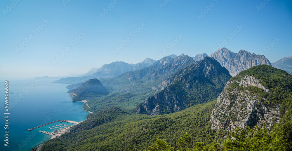 Mountain view from the observation deck. Tunektepe Cable Car in Antalya