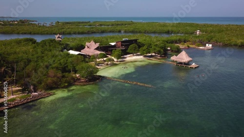 fly over the spectacular island of tintipan, colombia photo