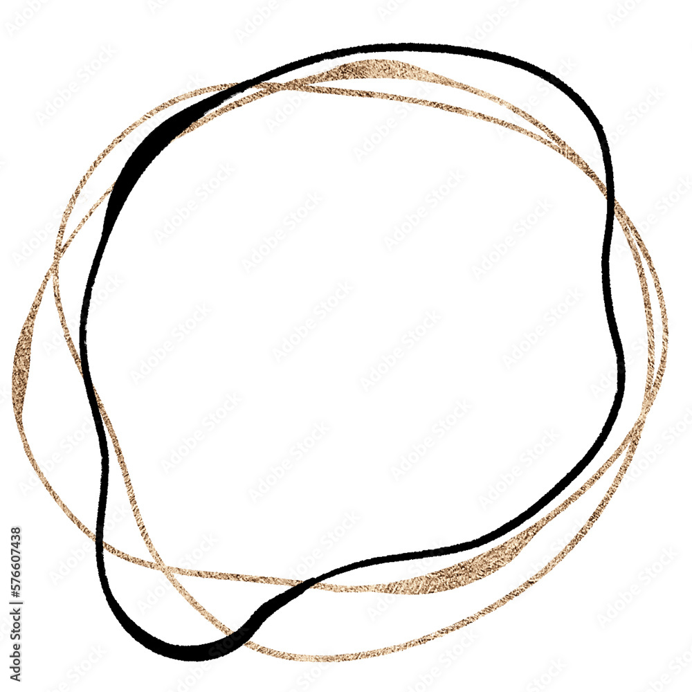 Abstract line art modern elements. Gold and black decoration shapes Abstract line art modern elements. Gold and black decoration shapes
