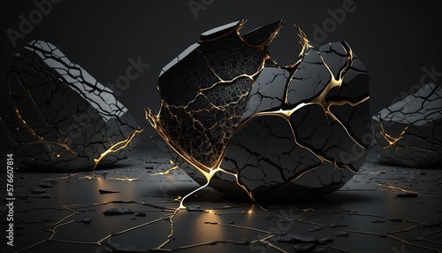 marble architecture sealed with kintsugi technique, wallpaper, lightning, jade created with generative ai technology