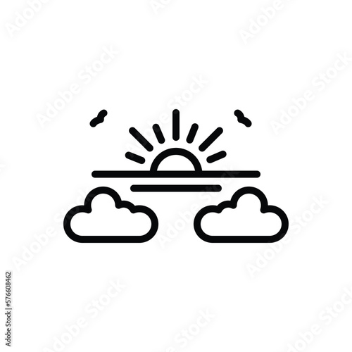 Black line icon for evening