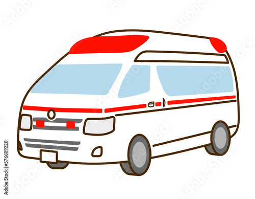 手描きの救急車のイラスト