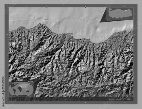 Trabzon, Turkiye. Bilevel. Labelled points of cities photo