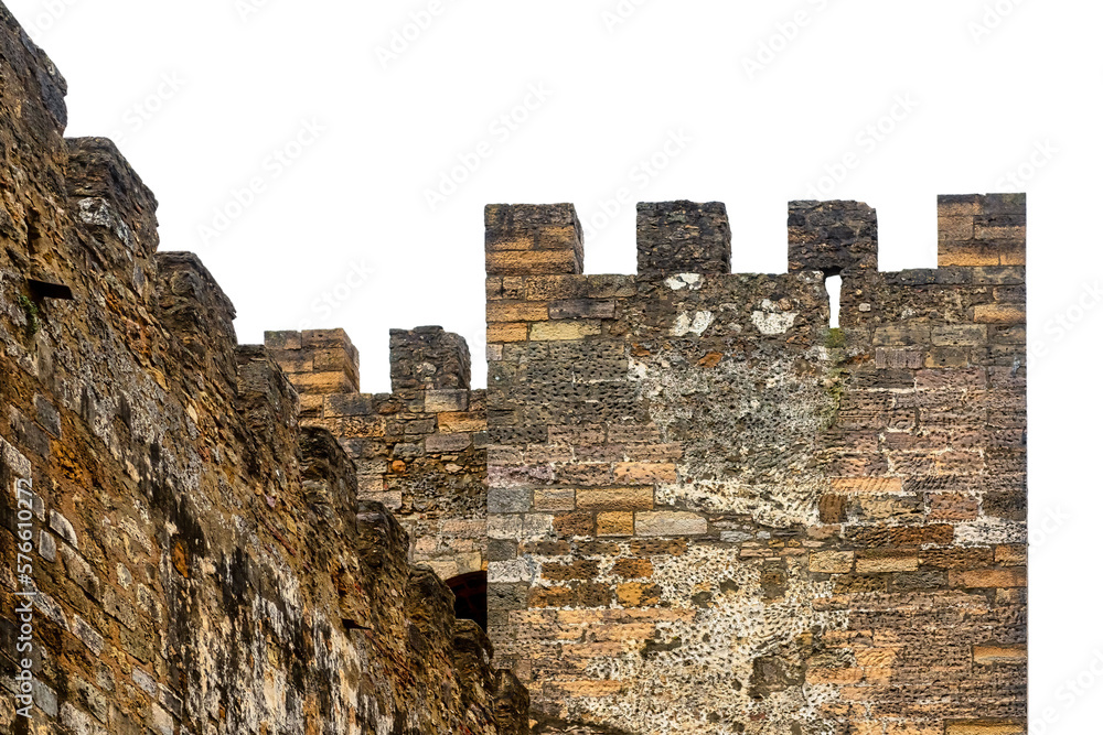 Medieval Fortified Wall Isolated