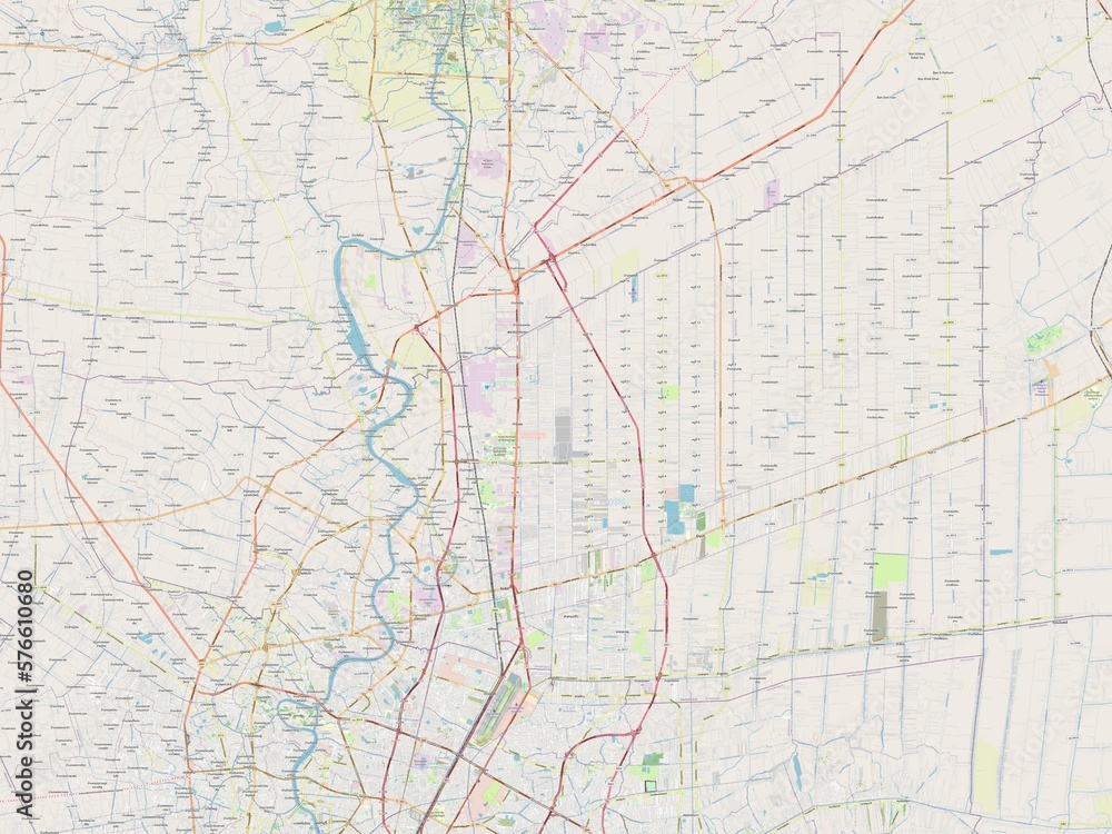 Pathum Thani, Thailand. OSM. No legend Pathum Thani, Thailand. OSM. No legend