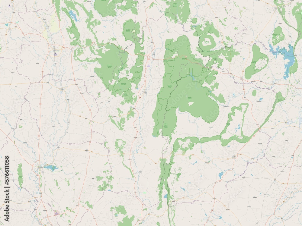 Fototapeta premium Phetchabun, Thailand. OSM. No legend