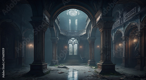 Inside the palace of abandoned magnificent castle