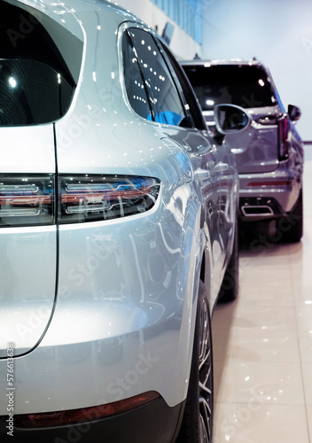 New cars in a car dealership for sale