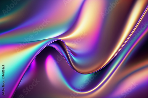 Holographic neon abstract wallpaper. AI