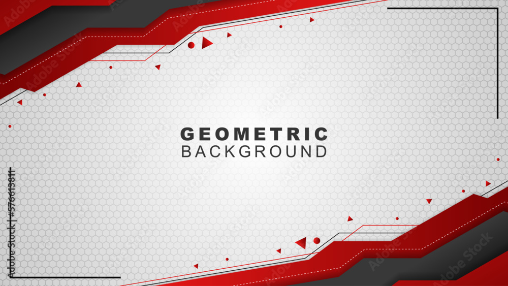 Geometric background in red and black with a hexagon pattern style