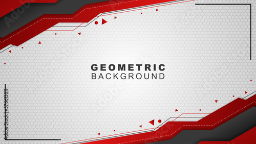 Geometric background in red and black with a hexagon pattern style, background for offline streaming, advertisements, banners, and others