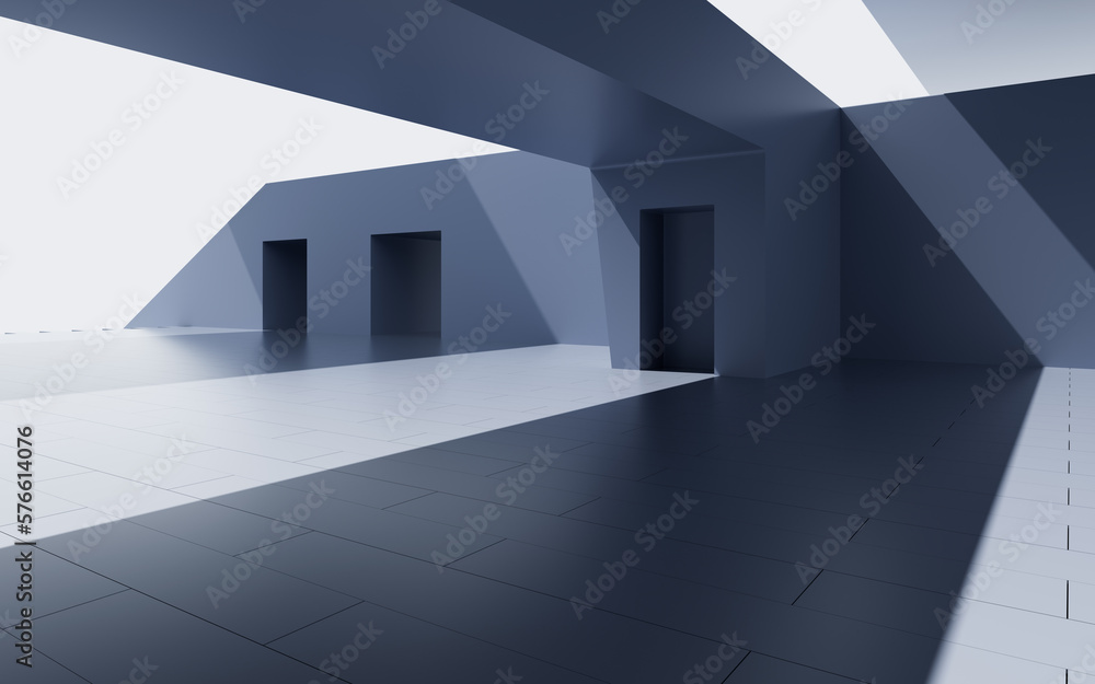 Obraz premium Abstract outdoor architecture, 3d rendering.