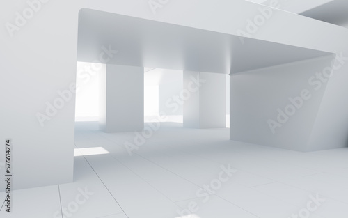 Wallpaper Mural White abstract outdoor architecture, 3d rendering. Torontodigital.ca