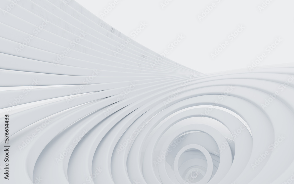 Obraz premium White abstract curvilinear architecture, 3d rendering.