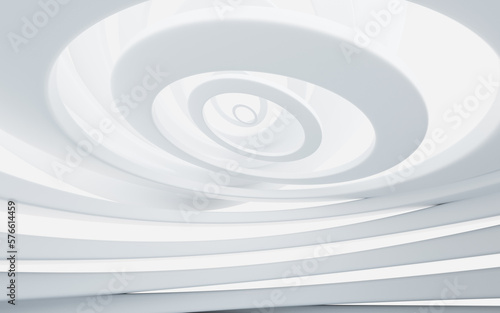 White abstract curvilinear architecture, 3d rendering.