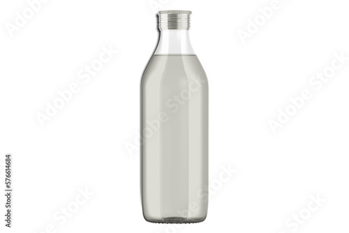 Glass Oil bottle mockup isolated on white background. Sunflower, Corn or Olive oil bottles templates. 3d rendering.