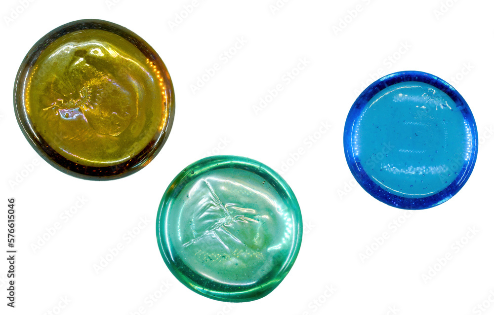 Colorful plastic bottle caps isolated on white background Colorful plastic bottle caps isolated on white background