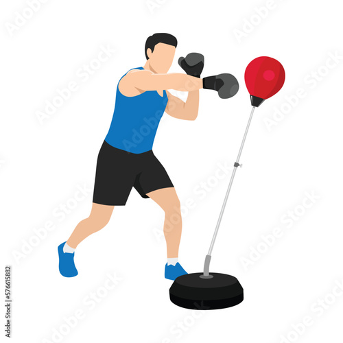Man doing the straight left jab boxing exercise