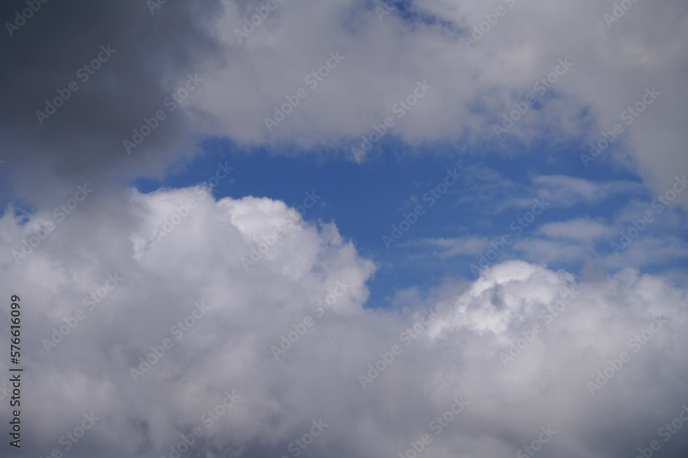 Stratuscumolus in blue white like the Bavarian sky and clouds