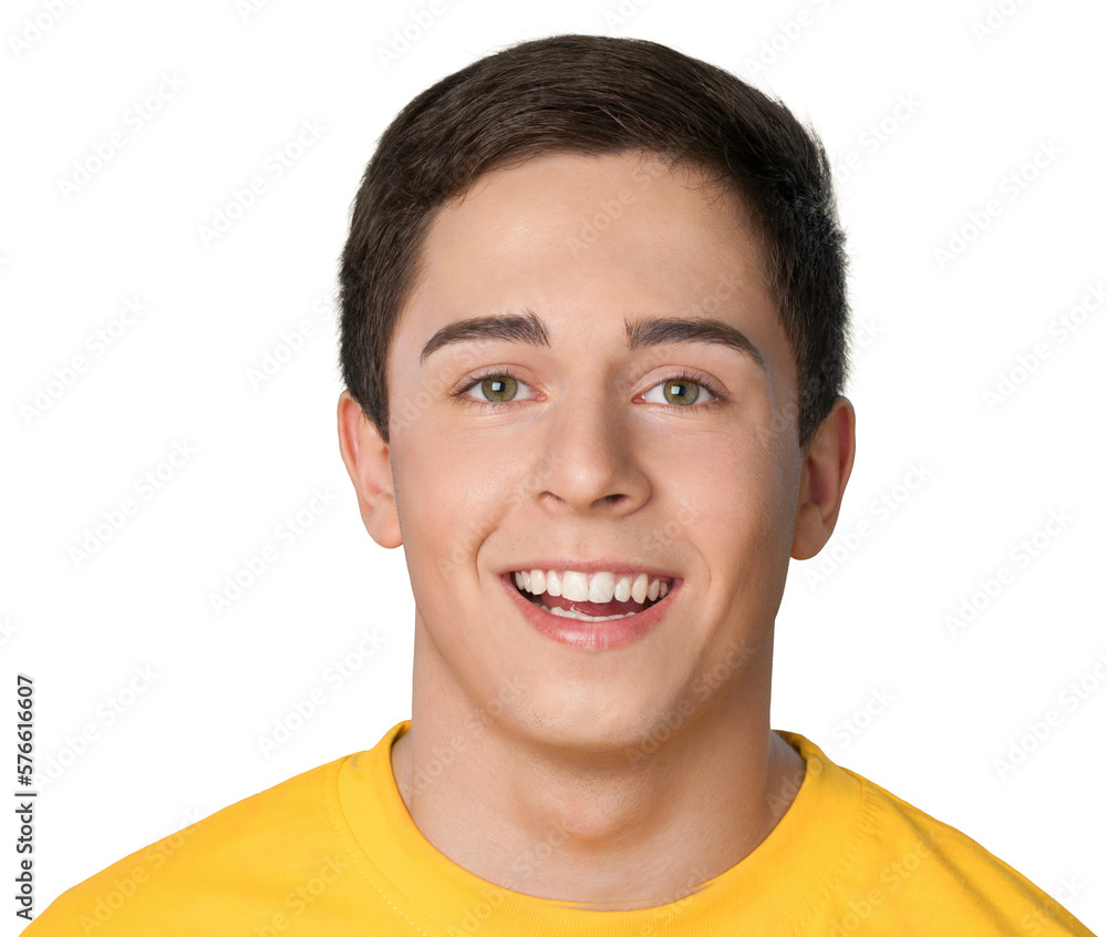 Young teenage boy against white background Young teenage boy against white background