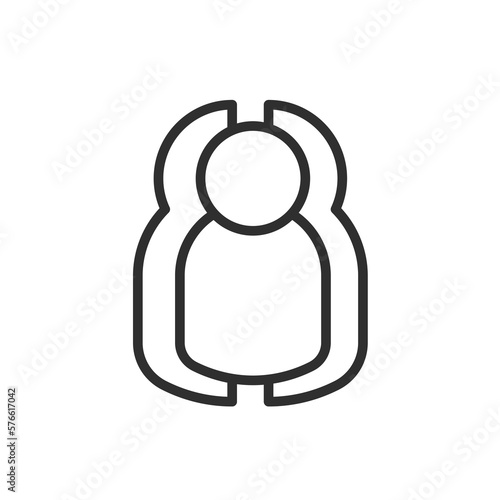 users icon. Thin line users icon from artificial intellegence collection. Outline vector isolated on white background. Editable users symbol can be used web and mobile